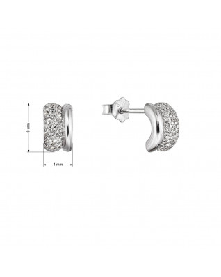 Strieborné náušnice polkruhy so zirkónmi