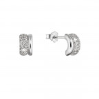 Strieborné náušnice polkruhy so zirkónmi