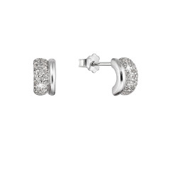 Strieborné náušnice polkruhy so zirkónmi