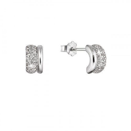 Strieborné náušnice polkruhy so zirkónmi