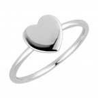 Strieborný prsteň lesklé srdce