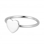 Strieborný prsteň lesklé srdce