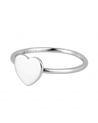 Strieborný prsteň lesklé srdce