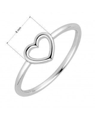 Strieborný prsteň srdiečko
