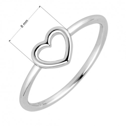Strieborný prsteň srdiečko