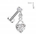 Labreta - piercing do brady so srdiečkom
