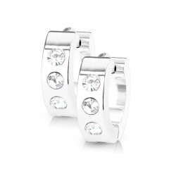 Oceľové náušnice - krúžky so zirkónmi