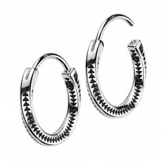 Oceľové náušnice kruhy s dekorom