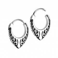 Oceľové náušnice s ornamentmi