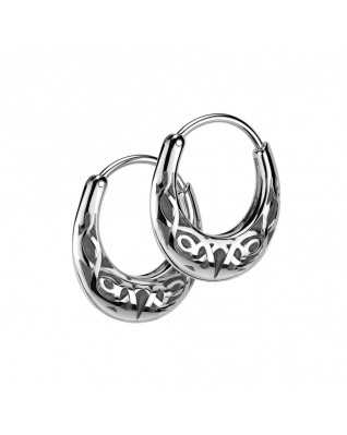 Oceľové náušnice s ornamentmi