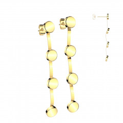 Pozlátené visiace oceľové náušnice