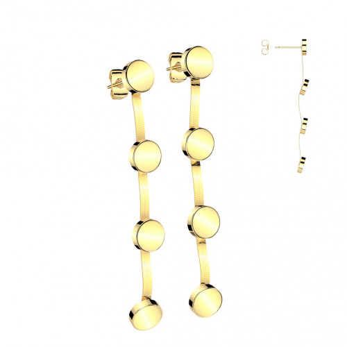 Pozlátené visiace oceľové náušnice