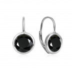Strieborné náušnice s čiernymi zirkónmi