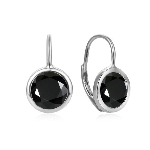 Strieborné náušnice s čiernymi zirkónmi