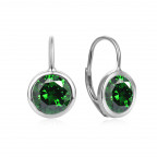 Strieborné náušnice so zelenými zirkónmi