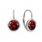 Strieborné náušnice s červenými zirkónmi