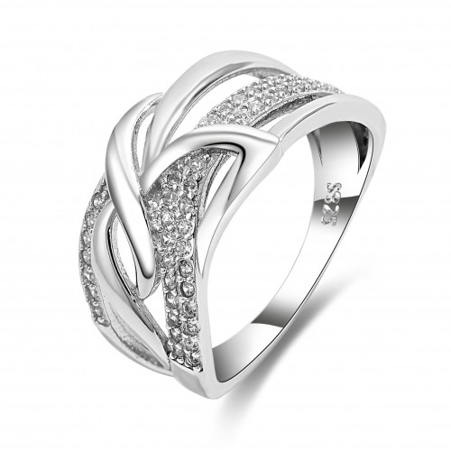 Strieborný prsteň so zirkónmi