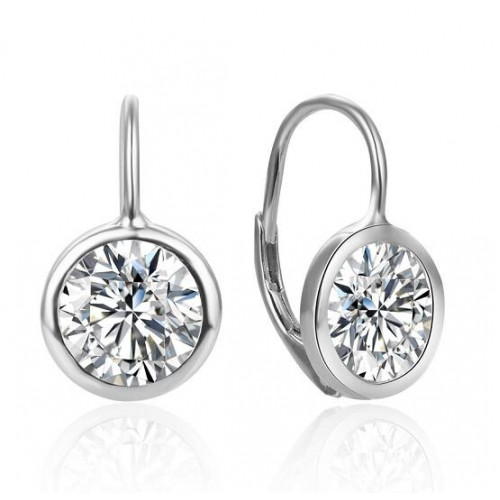 Strieborné náušnice s čírymi zirkónmi