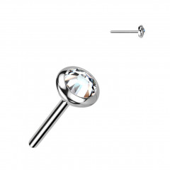 Kamiek k PUSH IN piercing do nosa TITAN, 3 mm zirkón