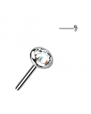 Kamiek k PUSH IN piercing do nosa TITAN, 3 mm zirkón