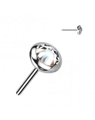 Kamiek k PUSH IN piercing do nosa TITAN, 4 mm zirkón