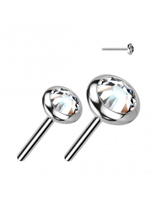 Kamiek k PUSH IN piercing do nosa TITAN, 3 mm zirkón