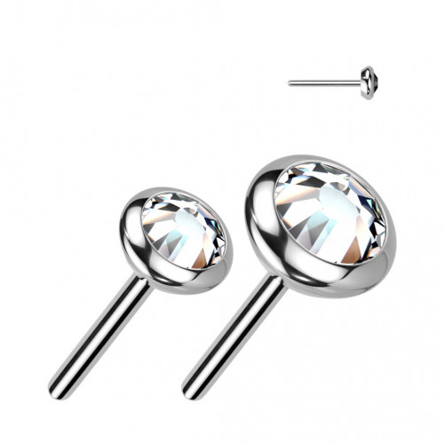 Kamiek k PUSH IN piercing do nosa TITAN, 4 mm zirkón