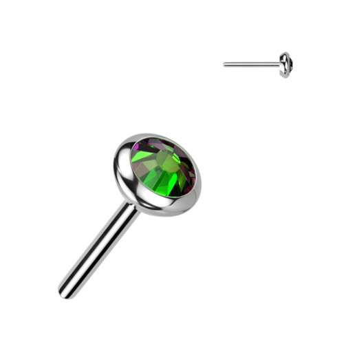 Kamiek k PUSH IN piercing do nosa TITAN, 3 mm zirkón