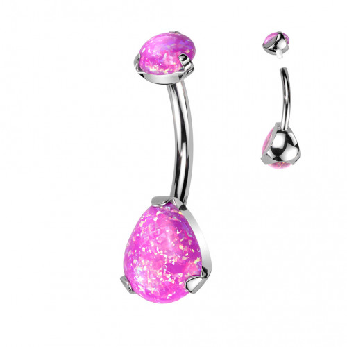 Piercing do pupku - TITAN, opál