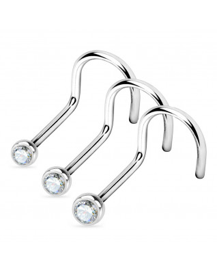 Piercing do nosa - titán, číry kamienok