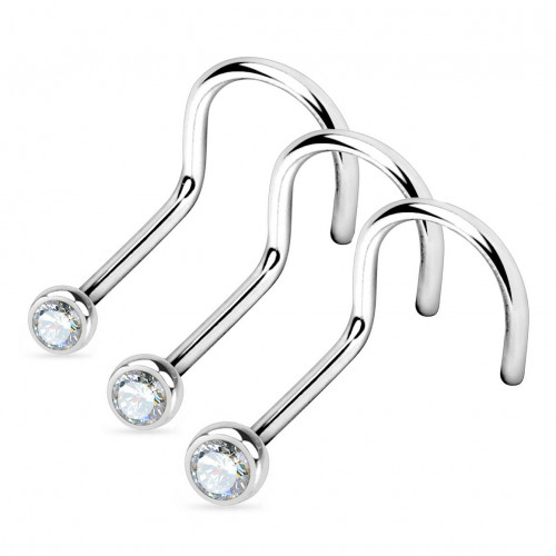 Piercing do nosa - titán, číry kamienok
