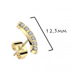 Pozlátené celové náušnice so zirkónmi
