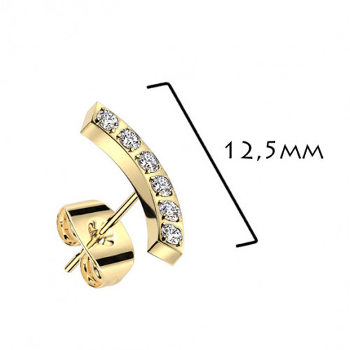 Pozlátené celové náušnice so zirkónmi