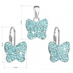 Súprava strieborných šperkov s kryštálmi Preciosa® Aquamarine