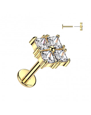 Pozlátený piercing do brady - PUSH IN labreta