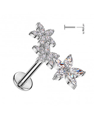 Piercing do brady s kvietkami - PUSH IN labreta
