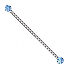 Industrial PUSH IN piercing TITAN, tyrkysové zirkóny