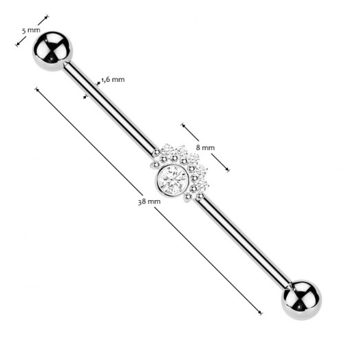 Industrial piercing so zirkónmi