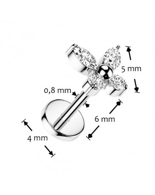 Piercing do brady - PUSH IN labreta TITAN