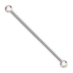 Industrial PUSH IN piercing TITAN, dúhové zirkóny
