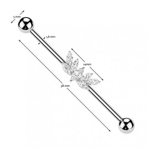 Industrial piercing so zirkónmi