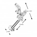 Piercing do brady s vetvičkou - PUSH IN labreta