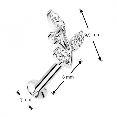 Piercing do brady s vetvičkou - PUSH IN labreta