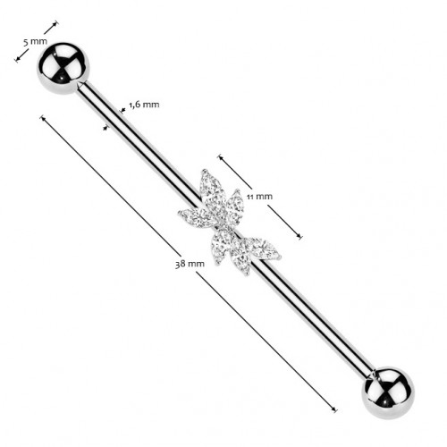 Industrial piercing so zirkónmi
