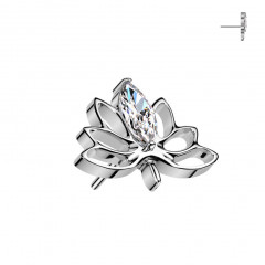 Ozdobná časť k PUSH IN piercingu TITAN, lotosový kvet