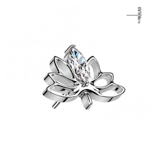 Ozdobná časť k PUSH IN piercingu TITAN, lotosový kvet