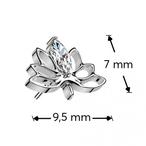 Ozdobná časť k PUSH IN piercingu TITAN, lotosový kvet