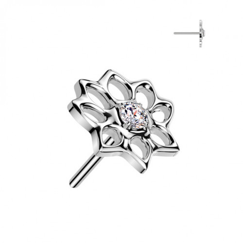 Ozdobná časť k PUSH IN piercingu TITAN, lotosový kvet