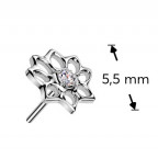 Ozdobná časť k PUSH IN piercingu TITAN, lotosový kvet