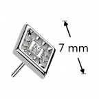 Ozdobná časť k PUSH IN piercingu TITAN, kosoštvorec